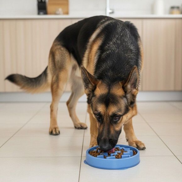 NWT Outward Hound Slo Bowl Blue LARGE Slow Feeder Anti Bloat Dog Bowl - Picture 3 of 9